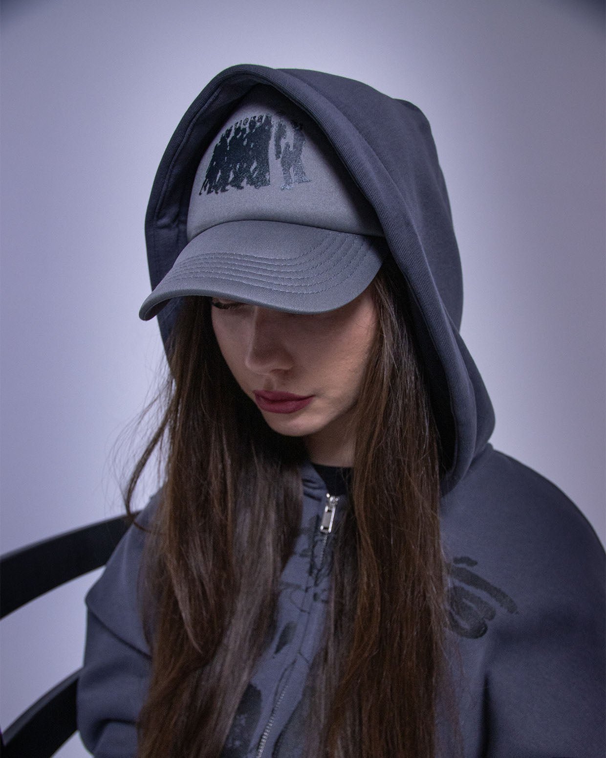 CIVIL GHOST TRUCKER CAP - DARK GREY